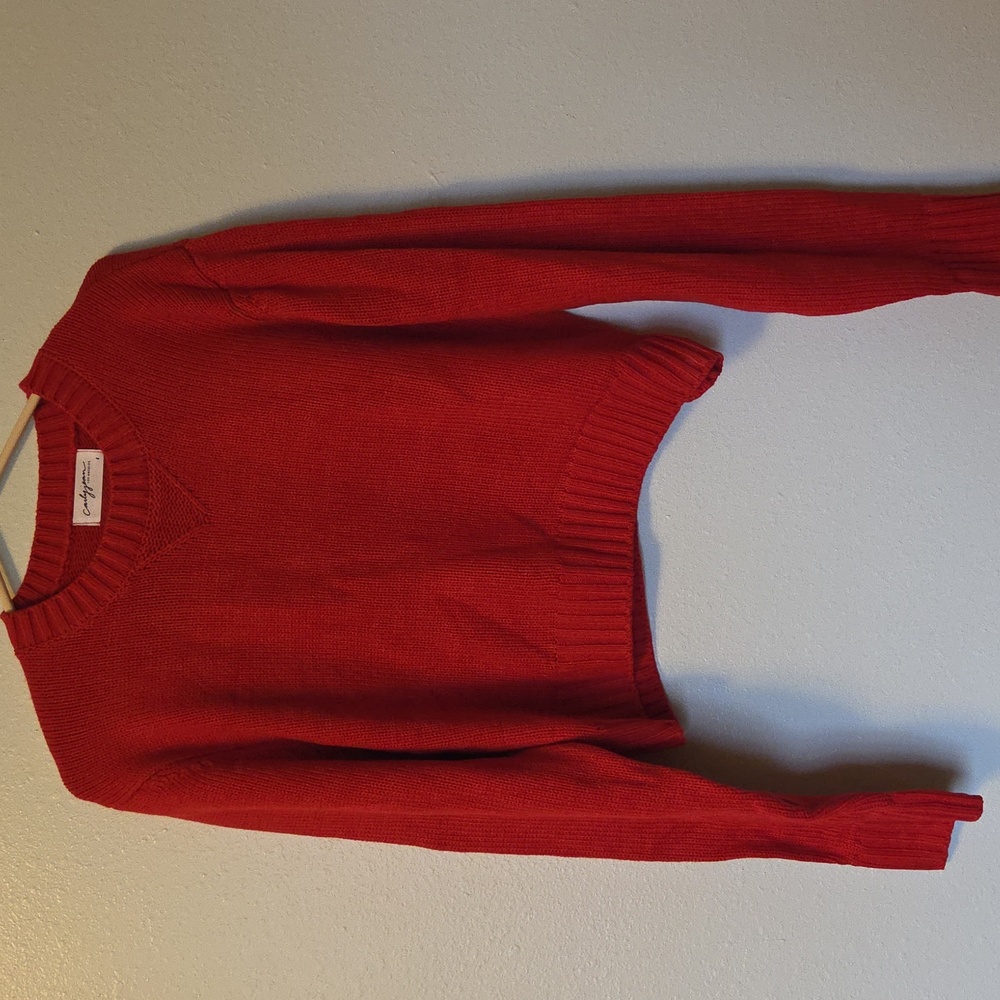 Cropped Red Sweater. Carly Jean Los Angeles. Size Large.